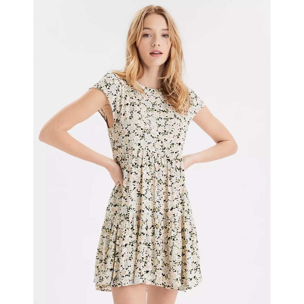 American Eagle Babydoll Tiered Swing Dress